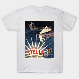 PETROLE STELLA Gasoline 1897 by Henri Boulanger Gray French Vintage Poster T-Shirt